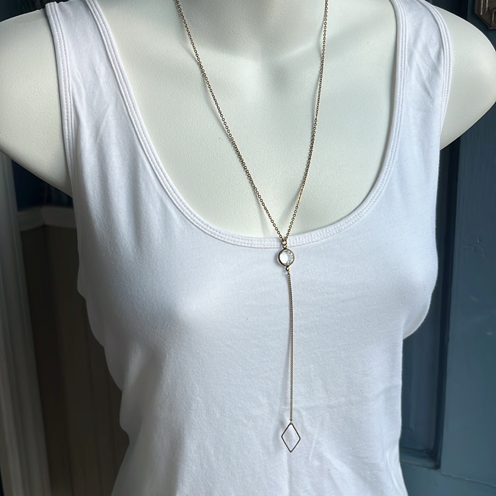 Elegant Gold Lariat Necklace